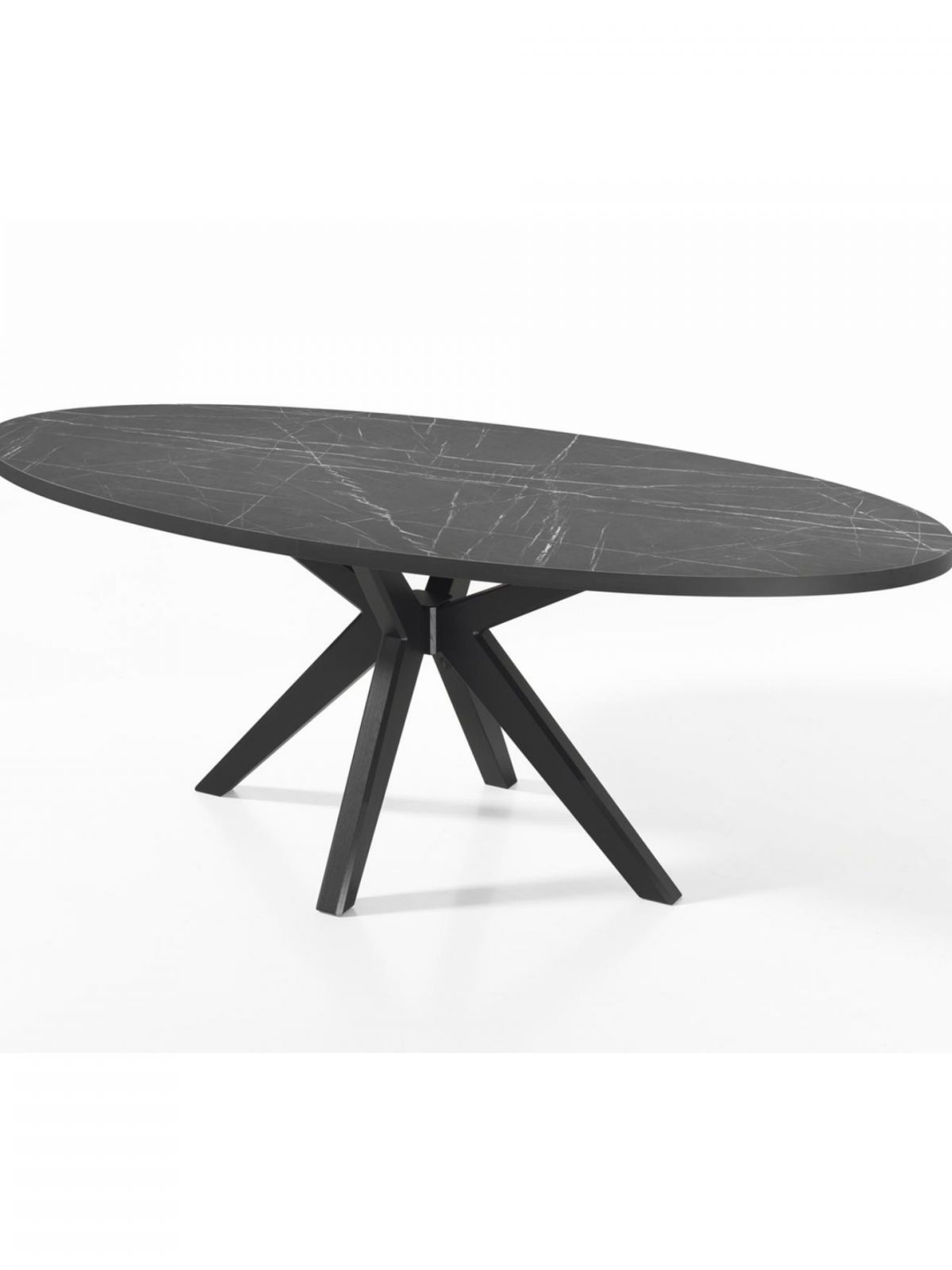 Table ovale fixe 2m X-pied massif
